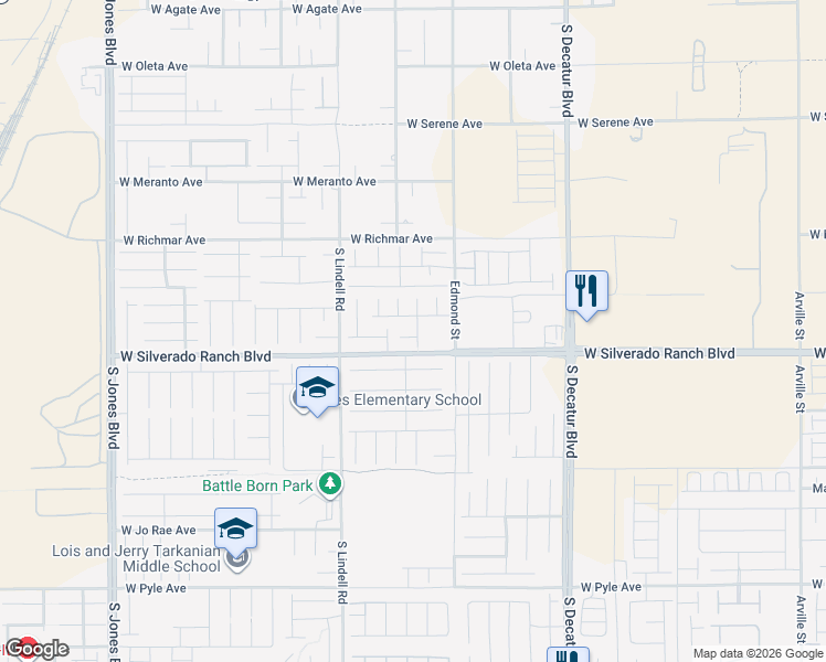 map of restaurants, bars, coffee shops, grocery stores, and more near 9692 Monarch Grove Street in Las Vegas
