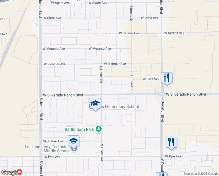 map of restaurants, bars, coffee shops, grocery stores, and more near 5430 Holding Avenue in Las Vegas