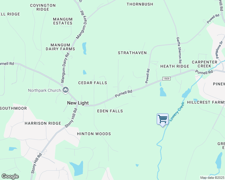 map of restaurants, bars, coffee shops, grocery stores, and more near 4209 Bruce Drive in Wake Forest