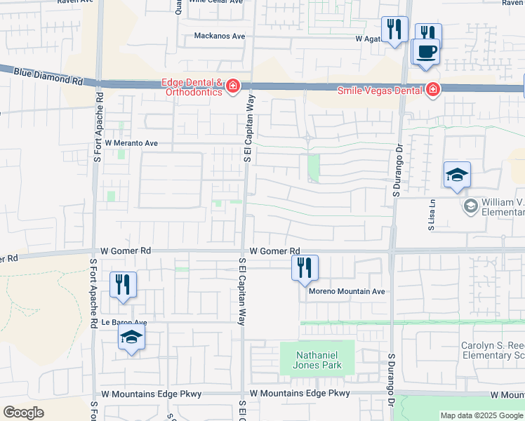 map of restaurants, bars, coffee shops, grocery stores, and more near 8974 English Falls Way in Las Vegas