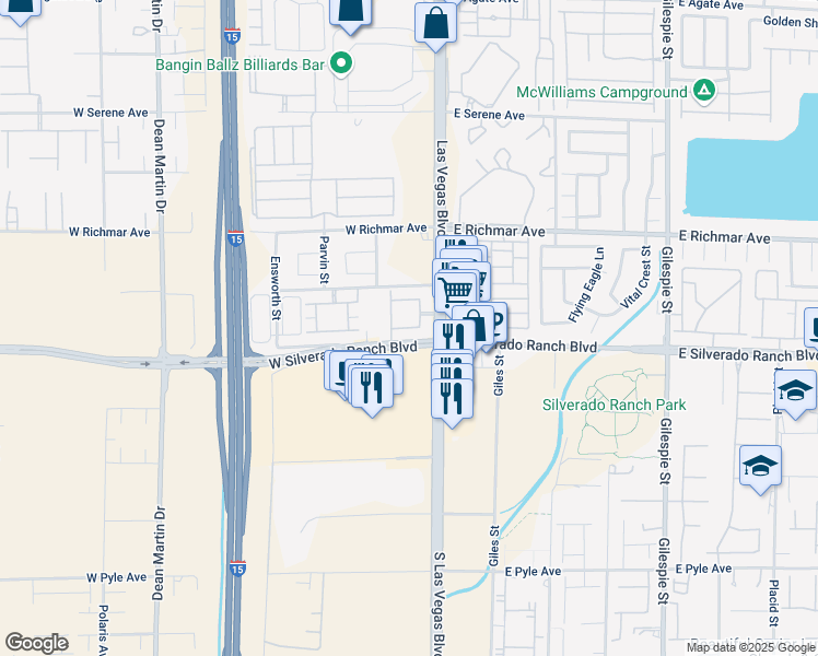 map of restaurants, bars, coffee shops, grocery stores, and more near in Enterprise