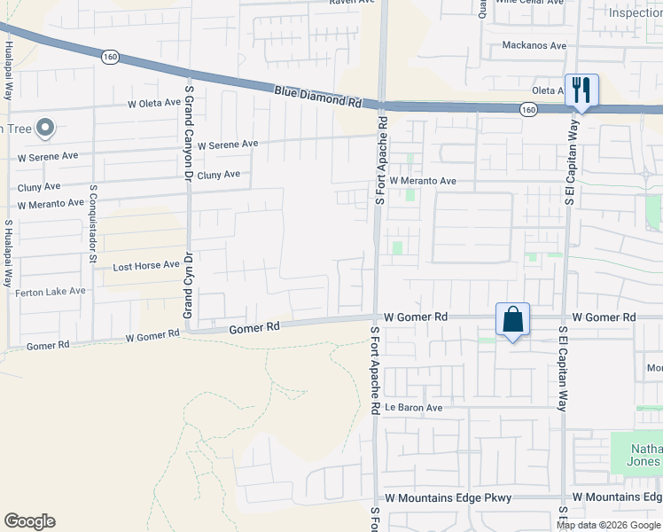 map of restaurants, bars, coffee shops, grocery stores, and more near 9525 Gary in Las Vegas