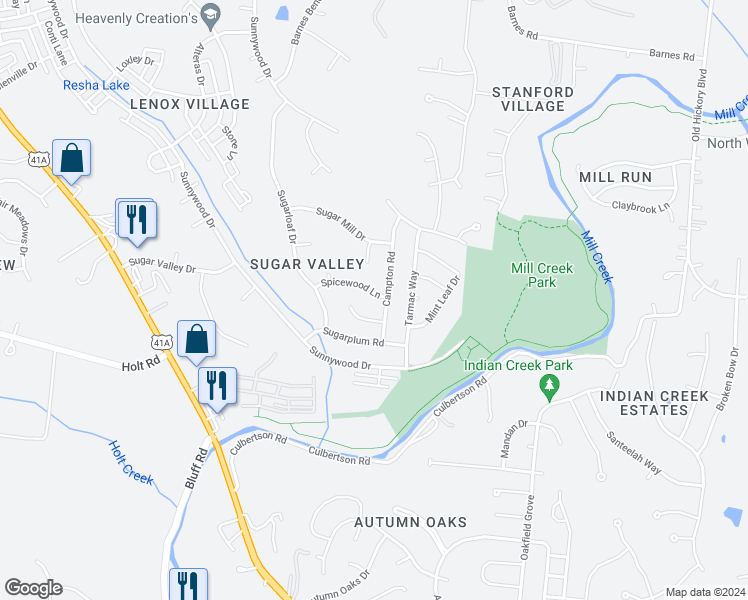 map of restaurants, bars, coffee shops, grocery stores, and more near 305 Spicewood Lane in Nashville