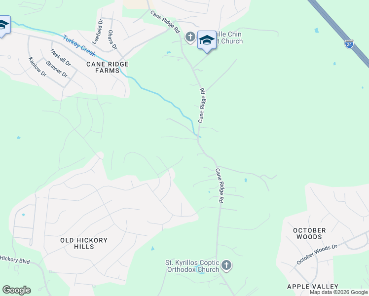 map of restaurants, bars, coffee shops, grocery stores, and more near 5831 Cane Ridge Road in Nashville