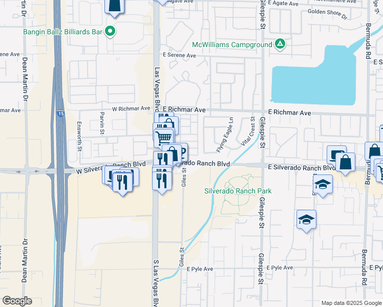 map of restaurants, bars, coffee shops, grocery stores, and more near 66 Belle Soleil Avenue in Las Vegas