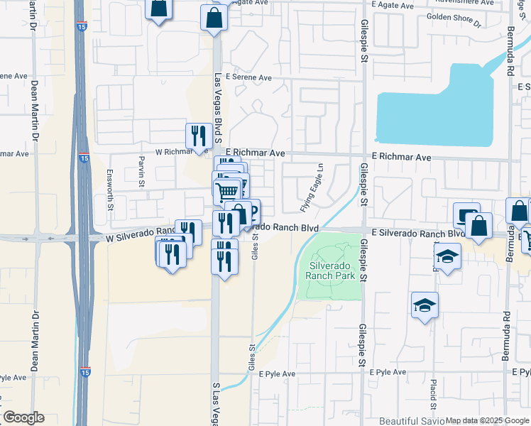 map of restaurants, bars, coffee shops, grocery stores, and more near 66 Belle Soleil Avenue in Las Vegas