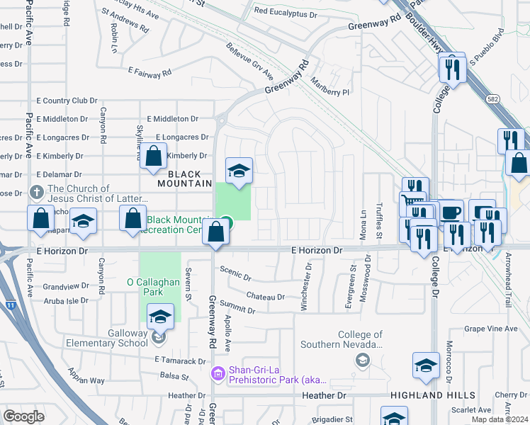 map of restaurants, bars, coffee shops, grocery stores, and more near 237 McArthur Peak Avenue in Henderson