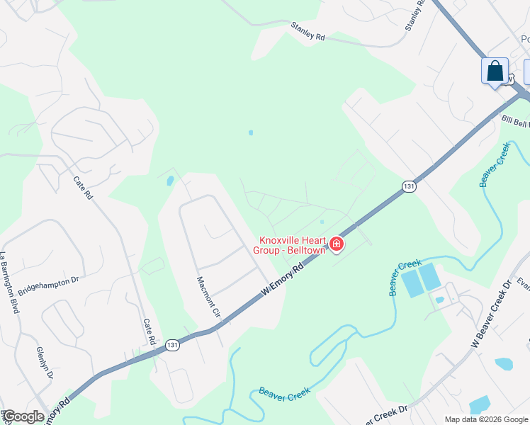 map of restaurants, bars, coffee shops, grocery stores, and more near 4714 West Emory Road in Powell