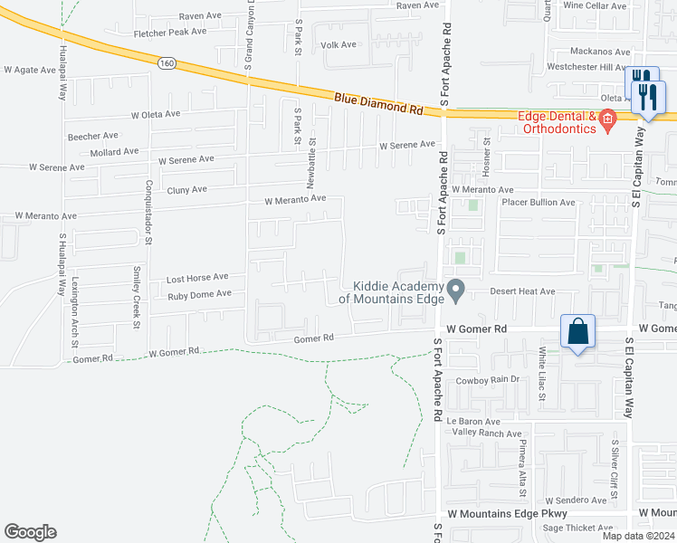 map of restaurants, bars, coffee shops, grocery stores, and more near 9606 Rotherham Hills Avenue in Las Vegas