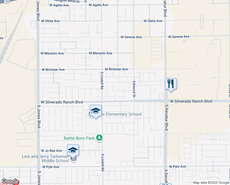map of restaurants, bars, coffee shops, grocery stores, and more near 5391 Kennedy Hill Avenue in Las Vegas