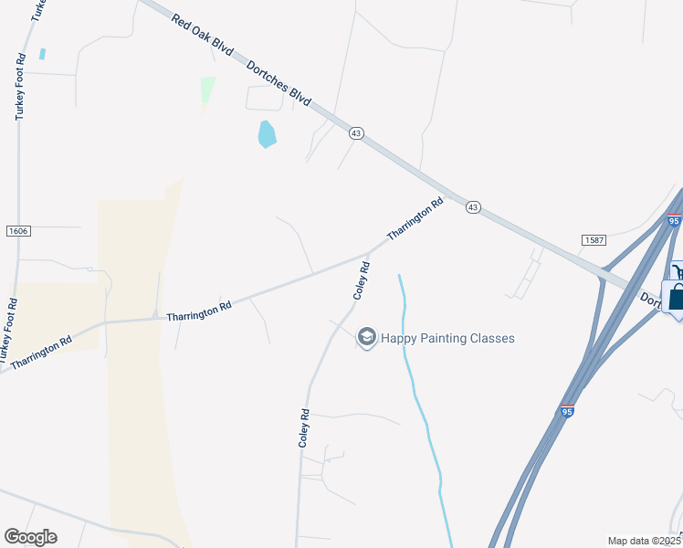 map of restaurants, bars, coffee shops, grocery stores, and more near 4543 Tharrington Road in Rocky Mount
