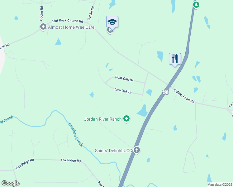 map of restaurants, bars, coffee shops, grocery stores, and more near in Louisburg