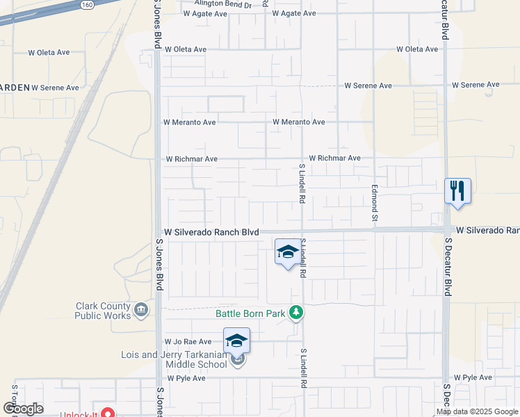 map of restaurants, bars, coffee shops, grocery stores, and more near 9637 South Lions Peak Court in Las Vegas