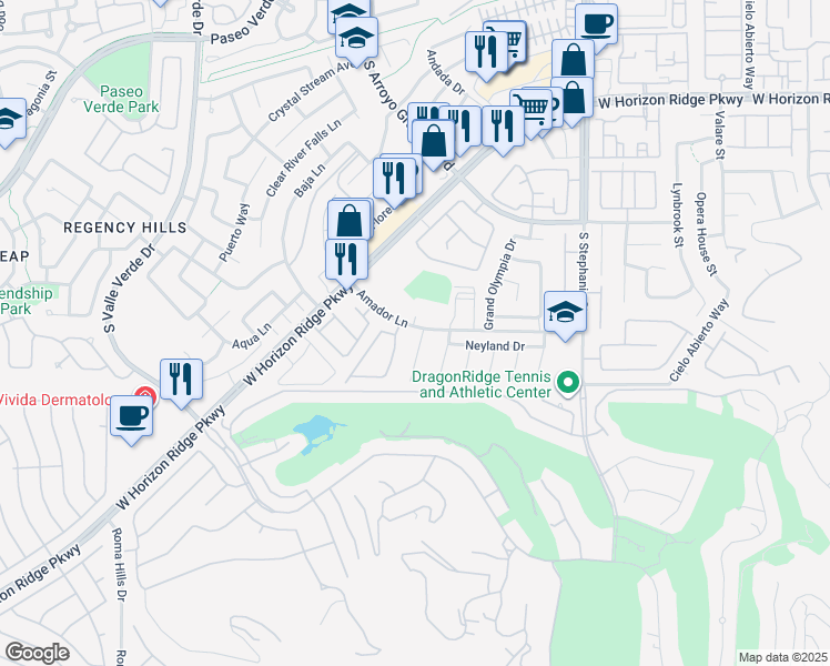 map of restaurants, bars, coffee shops, grocery stores, and more near 1576 Sea Wharf Street in Henderson
