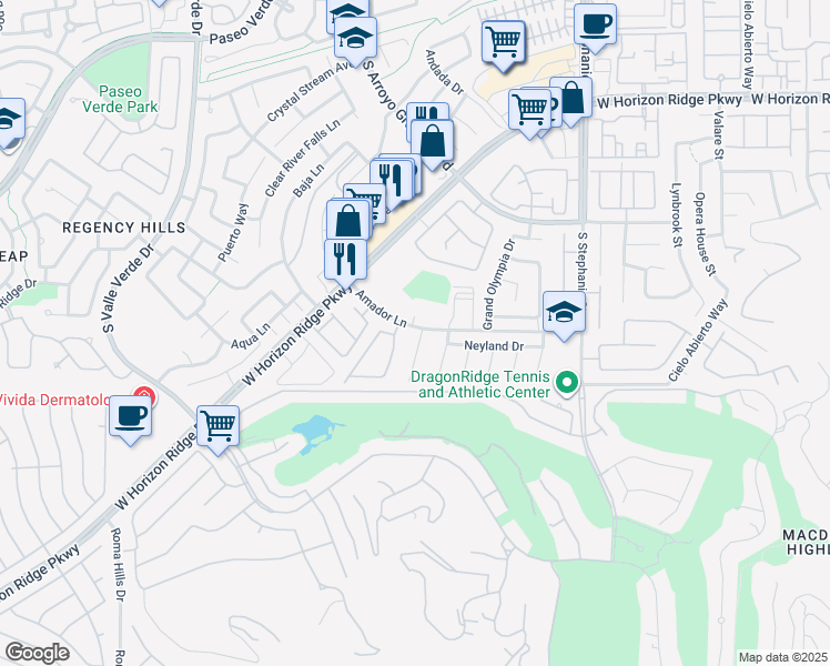 map of restaurants, bars, coffee shops, grocery stores, and more near 1576 Sea Wharf Street in Henderson