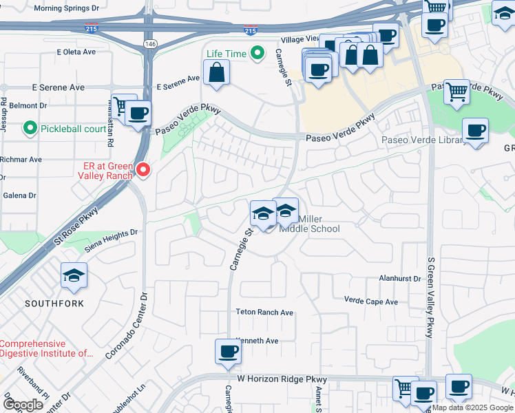 map of restaurants, bars, coffee shops, grocery stores, and more near 301 Butterworth Ct in Henderson