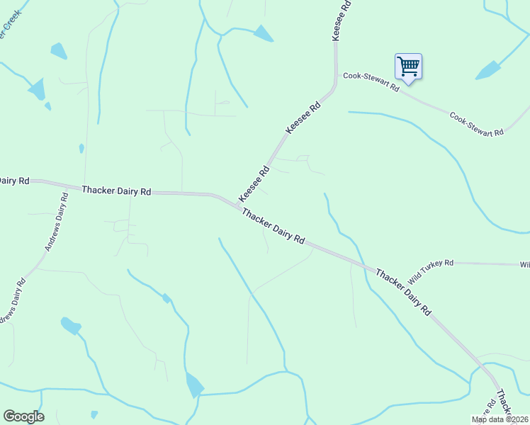 map of restaurants, bars, coffee shops, grocery stores, and more near 5805 Thacker Dairy Road in Whitsett