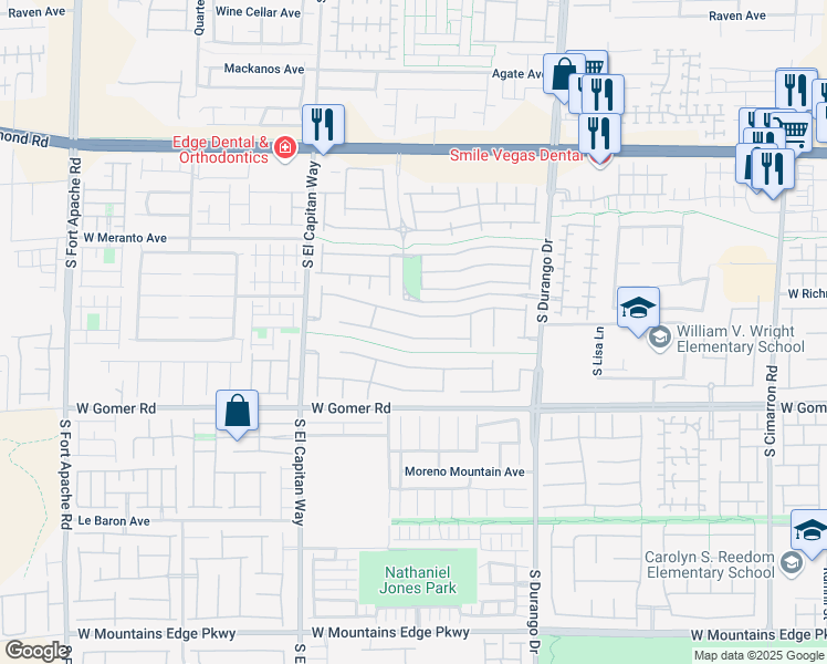 map of restaurants, bars, coffee shops, grocery stores, and more near 8801 Frasure Falls Avenue in Las Vegas
