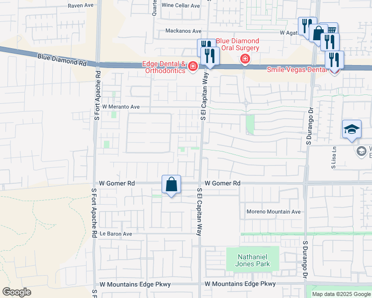 map of restaurants, bars, coffee shops, grocery stores, and more near 9555 Whiptail Street in Las Vegas