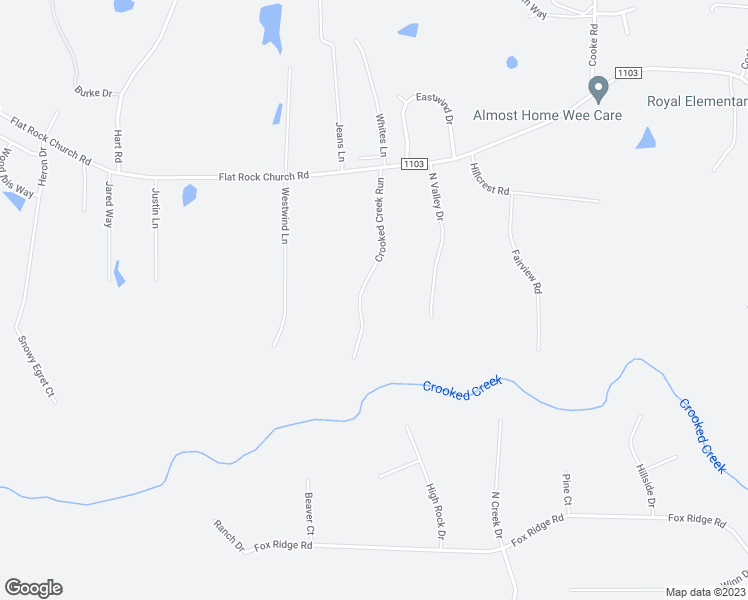 map of restaurants, bars, coffee shops, grocery stores, and more near 135 Crooked Creek Run in Louisburg