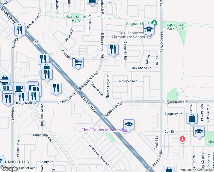 map of restaurants, bars, coffee shops, grocery stores, and more near 753 Spotted Eagle Street in Henderson