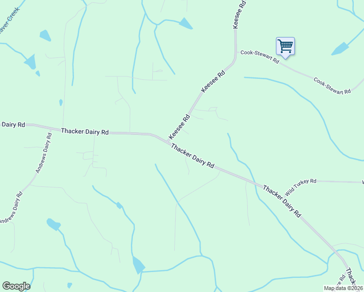 map of restaurants, bars, coffee shops, grocery stores, and more near 5805 Thacker Dairy Road in Whitsett