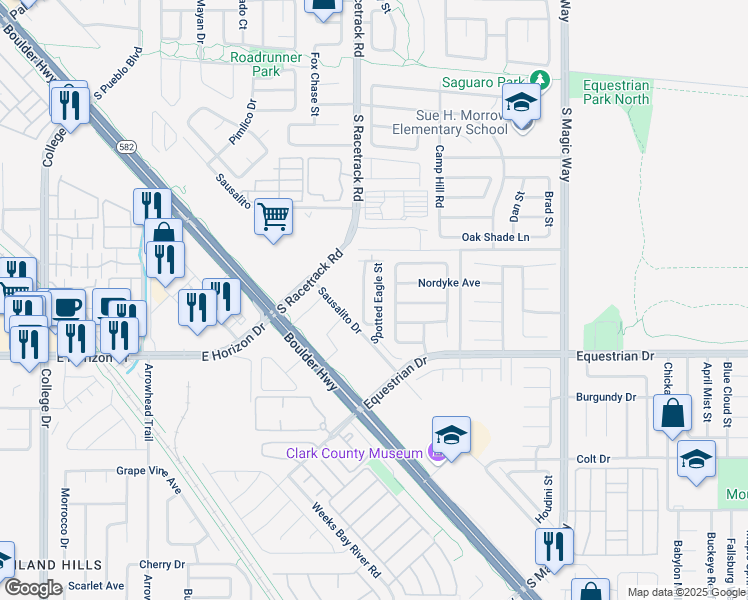 map of restaurants, bars, coffee shops, grocery stores, and more near 753 Spotted Eagle Street in Henderson