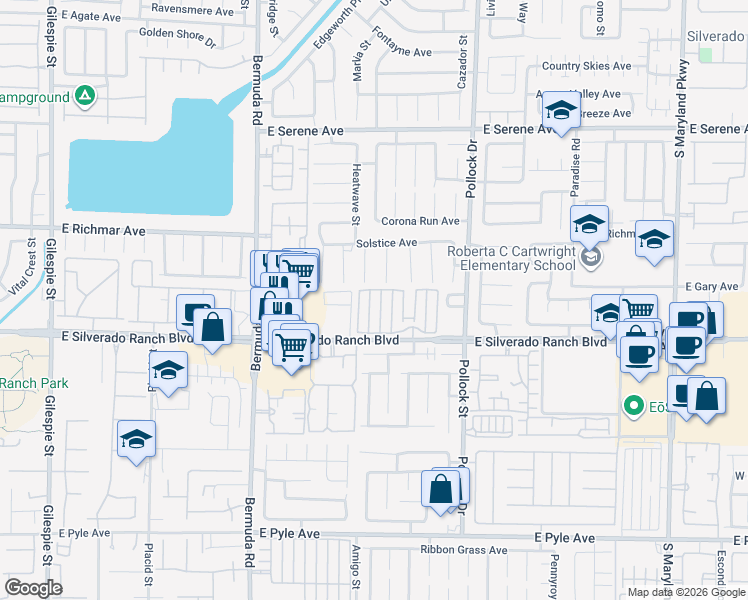 map of restaurants, bars, coffee shops, grocery stores, and more near 9624 Quick Draw Drive in Las Vegas