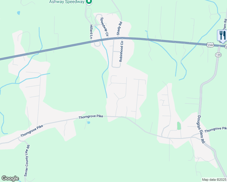 map of restaurants, bars, coffee shops, grocery stores, and more near 718 Duvall Court in Strawberry Plains