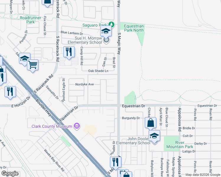 map of restaurants, bars, coffee shops, grocery stores, and more near 1132 Gainesborough Court in Henderson