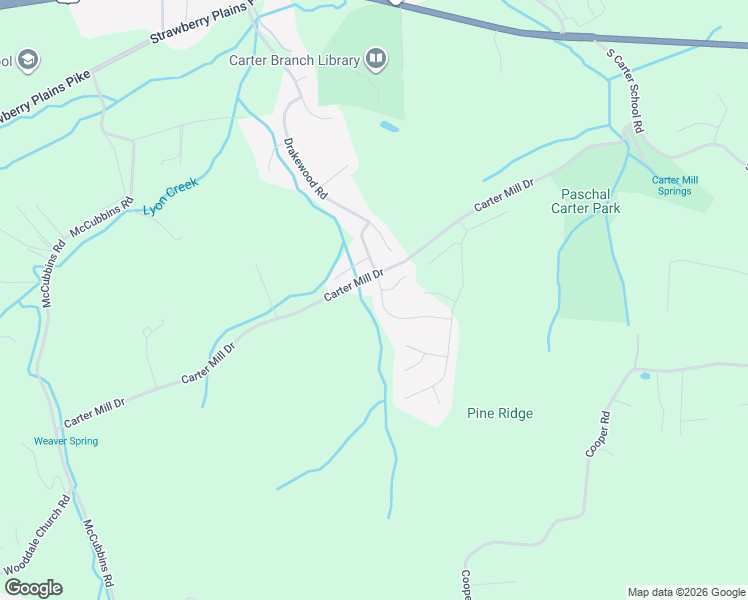 map of restaurants, bars, coffee shops, grocery stores, and more near 909 Carter Ridge Drive in Knoxville