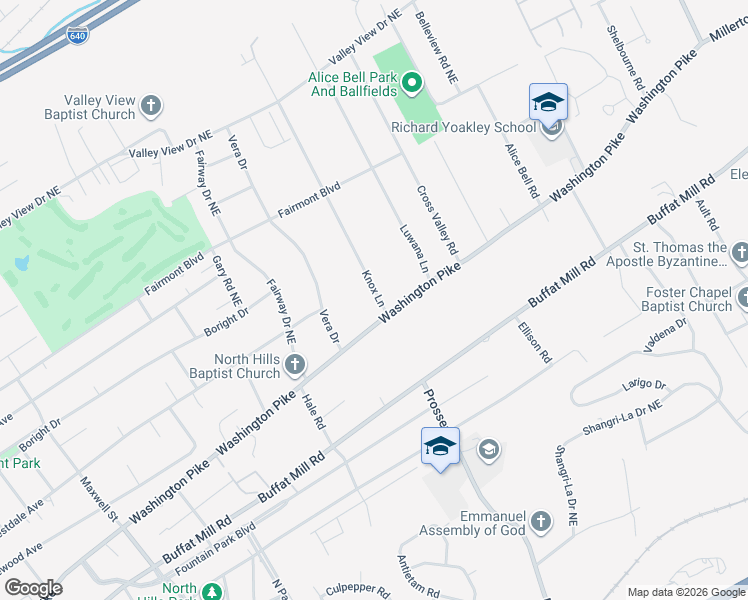 map of restaurants, bars, coffee shops, grocery stores, and more near 2914 Knox Lane in Knoxville