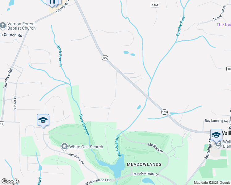 map of restaurants, bars, coffee shops, grocery stores, and more near 1296 Robbins Road in Winston-Salem