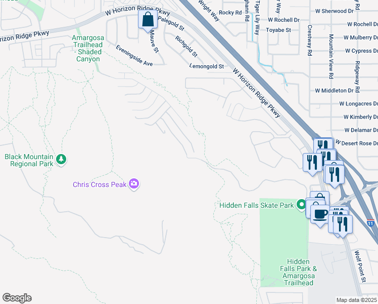 map of restaurants, bars, coffee shops, grocery stores, and more near 350 Kandinsky Court in Henderson