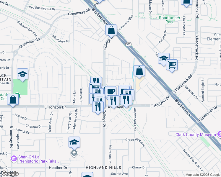 map of restaurants, bars, coffee shops, grocery stores, and more near 678 Anemone Lane in Henderson