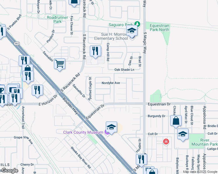 map of restaurants, bars, coffee shops, grocery stores, and more near 1075 Nordyke Avenue in Henderson