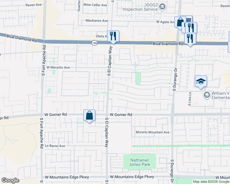 map of restaurants, bars, coffee shops, grocery stores, and more near 9551 Rainbow Tudor Way in Las Vegas