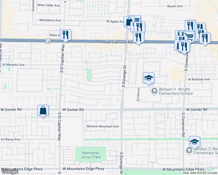 map of restaurants, bars, coffee shops, grocery stores, and more near 9539 Iris Flat Court in Las Vegas