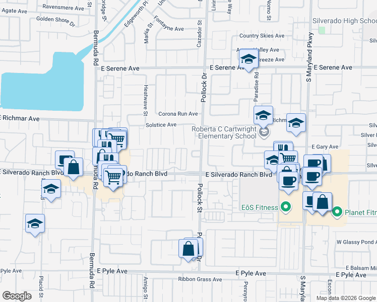 map of restaurants, bars, coffee shops, grocery stores, and more near 788 Dobosh Avenue in Las Vegas