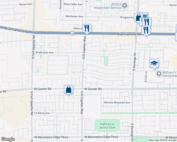 map of restaurants, bars, coffee shops, grocery stores, and more near 9551 Rainbow Tudor Way in Las Vegas