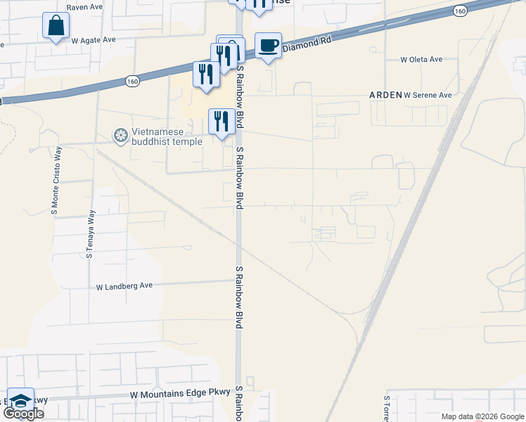 map of restaurants, bars, coffee shops, grocery stores, and more near 6800 West Gary Avenue in Las Vegas