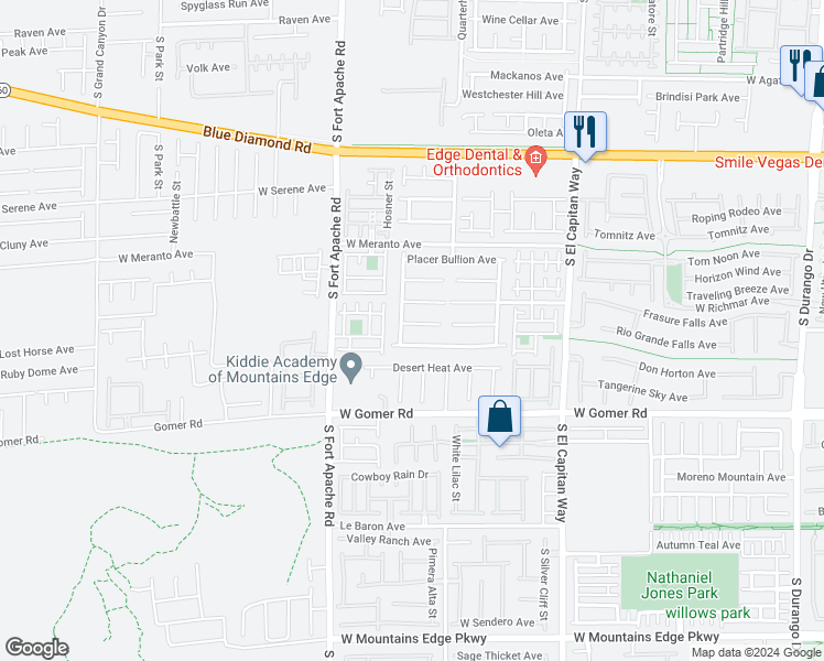 map of restaurants, bars, coffee shops, grocery stores, and more near 9267 Grassy Weep Court in Las Vegas