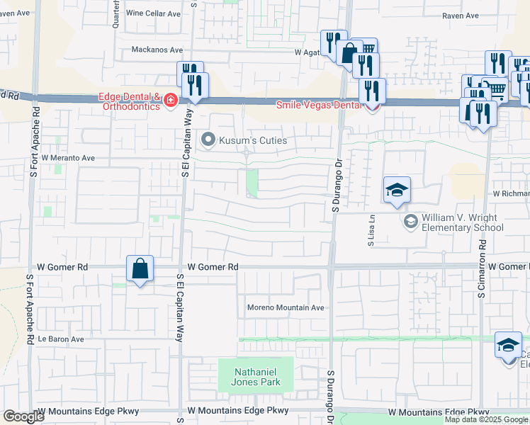 map of restaurants, bars, coffee shops, grocery stores, and more near 8801 Frasure Falls Avenue in Las Vegas