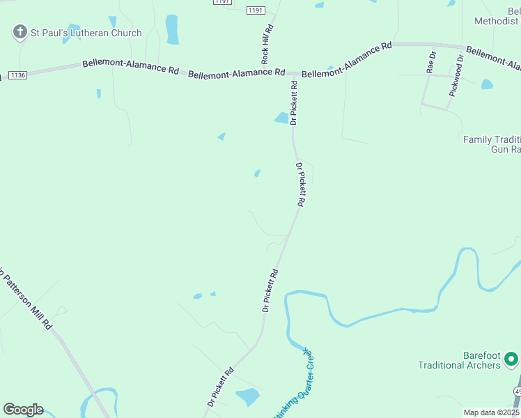 map of restaurants, bars, coffee shops, grocery stores, and more near 3601 Doctor Pickett Road in Burlington