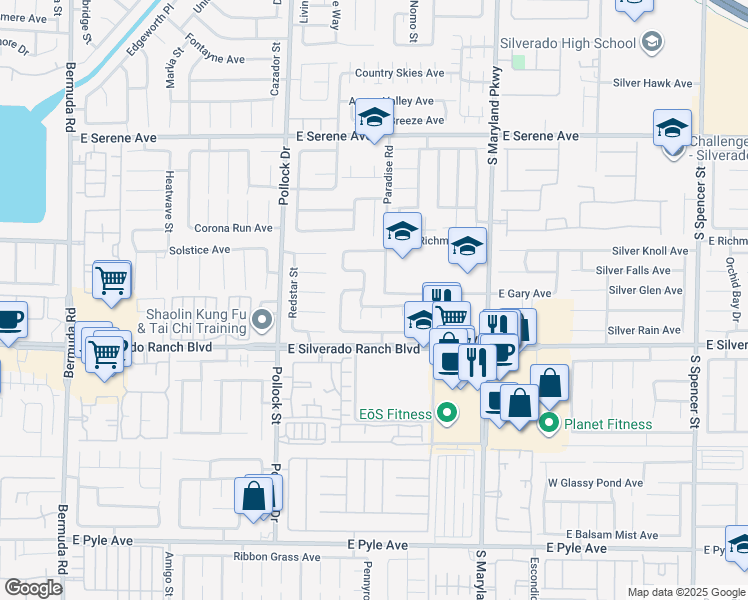 map of restaurants, bars, coffee shops, grocery stores, and more near 970 Havenworth Avenue in Las Vegas