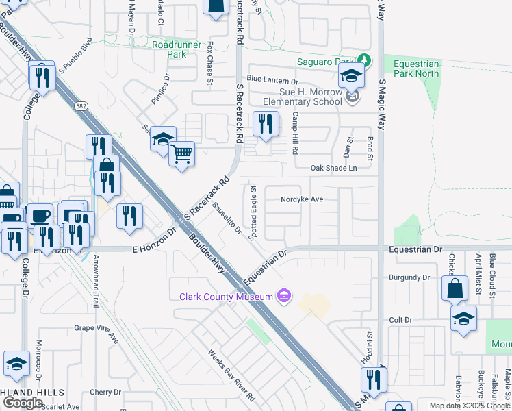 map of restaurants, bars, coffee shops, grocery stores, and more near 740 Spotted Eagle Street in Henderson