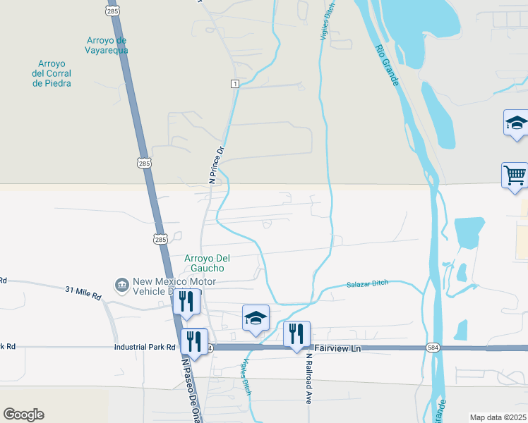 map of restaurants, bars, coffee shops, grocery stores, and more near 816 Calle Cunyo in Española