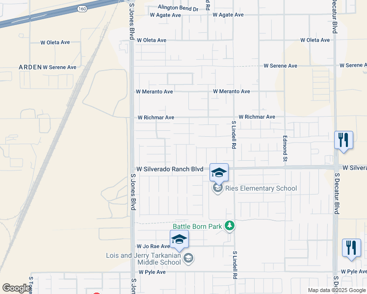 map of restaurants, bars, coffee shops, grocery stores, and more near 9609 Twin Rivers Court in Las Vegas