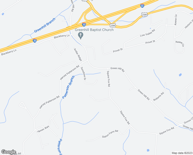 map of restaurants, bars, coffee shops, grocery stores, and more near 1145 Sunshine Drive in Dandridge