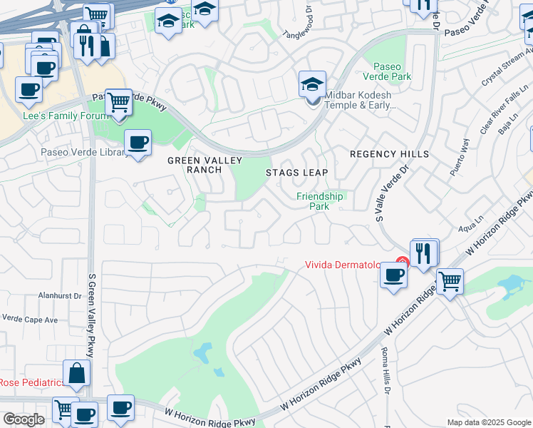 map of restaurants, bars, coffee shops, grocery stores, and more near 306 Treehouse Court in Henderson